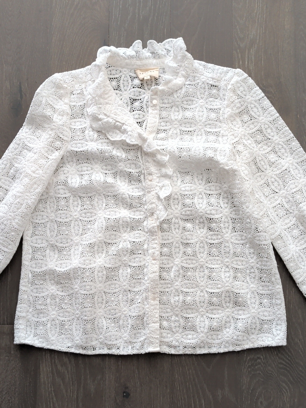 Sezane Chlo Lace Guipere Blouse